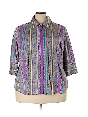 Lane Bryant 3/4 Sleeve Button-Down Shirt (view 1)