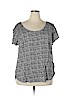 John Robshaw for Lucky 100% Rayon Gray Short Sleeve Blouse Size 2X - photo 1
