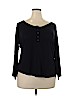 Avenue 100% Rayon Black 3/4 Sleeve Henley Size 18 - 20 Plus - photo 1