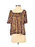 Candie's 100% Polyester Tan Short Sleeve Blouse Size S - photo 1
