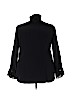 Soft Surroundings 100% Silk Black Long Sleeve Silk Top Size 3X - photo 2