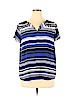 Elle Blue Short Sleeve Henley Size XL - photo 1