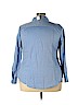 Lane Bryant 100% Cotton Blue Long Sleeve Button-Down Shirt Size 22 - photo 2