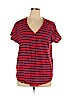Old Navy 100% Cotton Red Short Sleeve Button-Down Shirt Size XL - photo 1