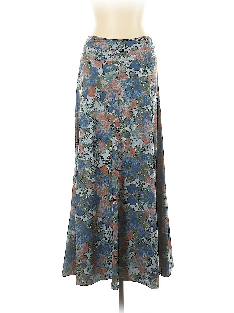 Lularoe Floral Teal Blue Casual Skirt Size XL - 36% off | thredUP