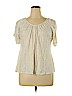 Jennifer Lopez 100% Rayon Ivory Short Sleeve Top Size XL - photo 1