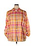 Lane Bryant 100% Cotton Pink Long Sleeve Button-Down Shirt Size 18 - photo 1