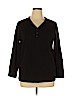 Fashion Bug Black Long Sleeve Henley Size 14 - 16 - photo 1