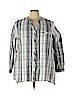 Roaman's 100% Cotton Gray Long Sleeve Button-Down Shirt Size 24W - photo 1