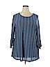 W5 Blue 3/4 Sleeve Blouse Size 3X - photo 1