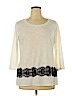 Soho JEANS NEW YORK & COMPANY Ivory 3/4 Sleeve Top Size XL - photo 1
