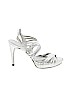 Papell 100% Leather Silver Heels Size 8 - photo 1