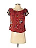 No Boundaries 100% Rayon Brown Short Sleeve Blouse Size XS - photo 1
