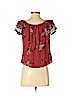 No Boundaries 100% Rayon Brown Short Sleeve Blouse Size XS - photo 2