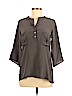 Ella Moss 100% Silk Gray 3/4 Sleeve Silk Top Size M - photo 1