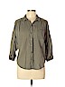 American Eagle Outfitters 100% Lyocell Green 3/4 Sleeve Button-Down Shirt Size L - photo 1