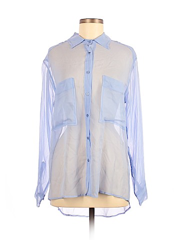 Lavender Brown Long Sleeve Silk Top (view 1)