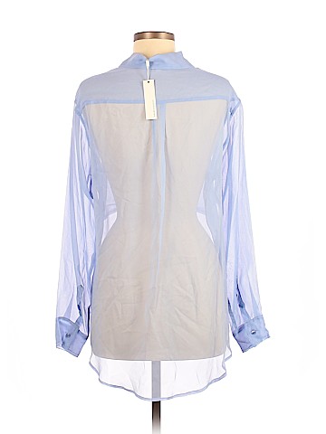 Lavender Brown Long Sleeve Silk Top (view 2)