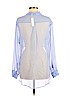 Lavender Brown 100% Silk Blue Long Sleeve Silk Top Size M - photo 2