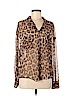Free People 100% Polyester Tan Long Sleeve Button-Down Shirt Size M - photo 1