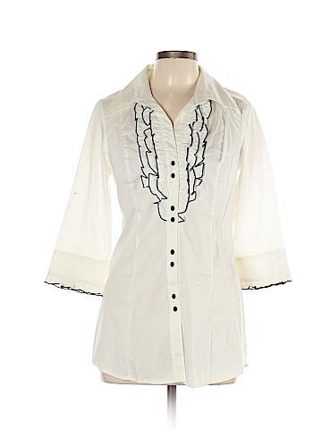 Candie's 3/4 Sleeve Button-Down Shirt (view 1)