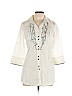Candie's Ivory 3/4 Sleeve Button-Down Shirt Size L - photo 1