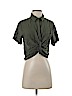 Forever 21 100% Rayon Green Short Sleeve Blouse Size S - photo 1