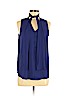 Ann Taylor 100% Polyester Blue Sleeveless Blouse Size M (petite) - photo 1