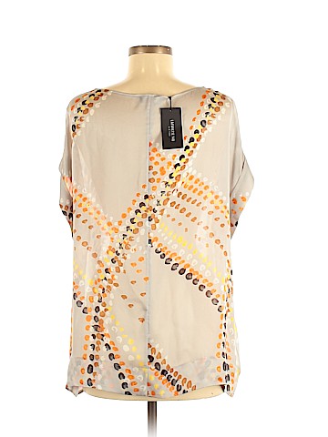 Lafayette 148 New York Short Sleeve Silk Top (view 2)