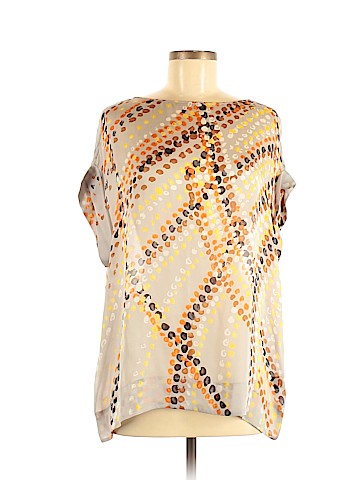 Lafayette 148 New York Short Sleeve Silk Top (view 1)