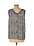 Ann Taylor LOFT 100% Polyester Black Sleeveless Blouse Size L - photo 2