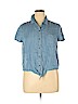 Aeropostale 100% Tencel Lyocell Blue Short Sleeve Button-Down Shirt Size XL - photo 1