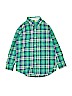Gap Kids 100% Cotton Plaid Green Long Sleeve Button-Down Shirt Size 6 - 7 - photo 1