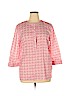 Talbots 100% Cotton Red 3/4 Sleeve Button-Down Shirt Size XL - photo 1