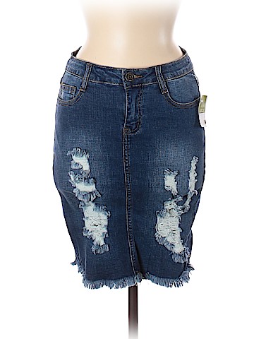 Machine Denim Skirt (view 1)