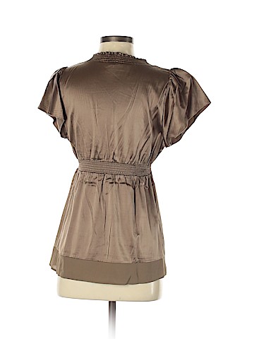 BCBGMAXAZRIA Short Sleeve Silk Top (view 2)