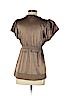 BCBGMAXAZRIA Brown Short Sleeve Silk Top Size S - photo 2