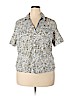 Joanna Plus 100% Cotton Green Short Sleeve Button-Down Shirt Size 2X - photo 1