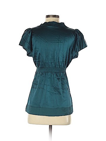 BCBGMAXAZRIA Short Sleeve Silk Top (view 2)