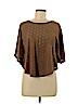 Living Doll 100% Polyester Brown Short Sleeve Blouse Size M - photo 1
