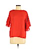 H&M 100% Polyester Red Short Sleeve Blouse Size 6 - photo 1