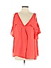 Kobi Halperin 100% Polyester Orange Short Sleeve Blouse Size L - photo 1