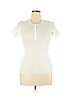 Burberry 100% Cotton White Short Sleeve Top Size L - photo 1
