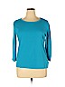 Anne Klein Sport 100% Cotton Blue 3/4 Sleeve T-Shirt Size XL - photo 1