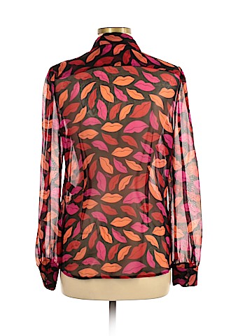 Diane von Furstenberg Long Sleeve Silk Top (view 2)