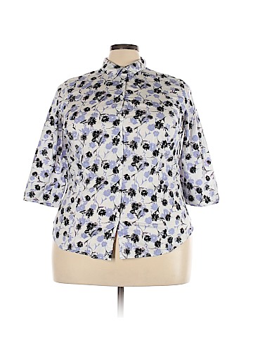 Woman Within 3/4 Sleeve Button-Down Shirt (view 1)