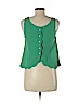 Double Zero 100% Polyester Green Sleeveless Blouse Size M - photo 2