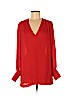 H&M 100% Polyester Red Long Sleeve Blouse Size 6 - photo 1