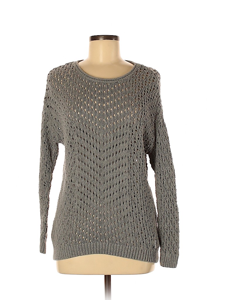 Eddie Bauer 100% Cotton Color Block Gray Pullover Sweater Size M - 80% ...