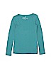 Peek 100% Cotton Solid Teal Long Sleeve T-Shirt Size 6 - 7 - photo 1